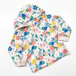 First Impressions baby girls floral print zip up jacket with hood